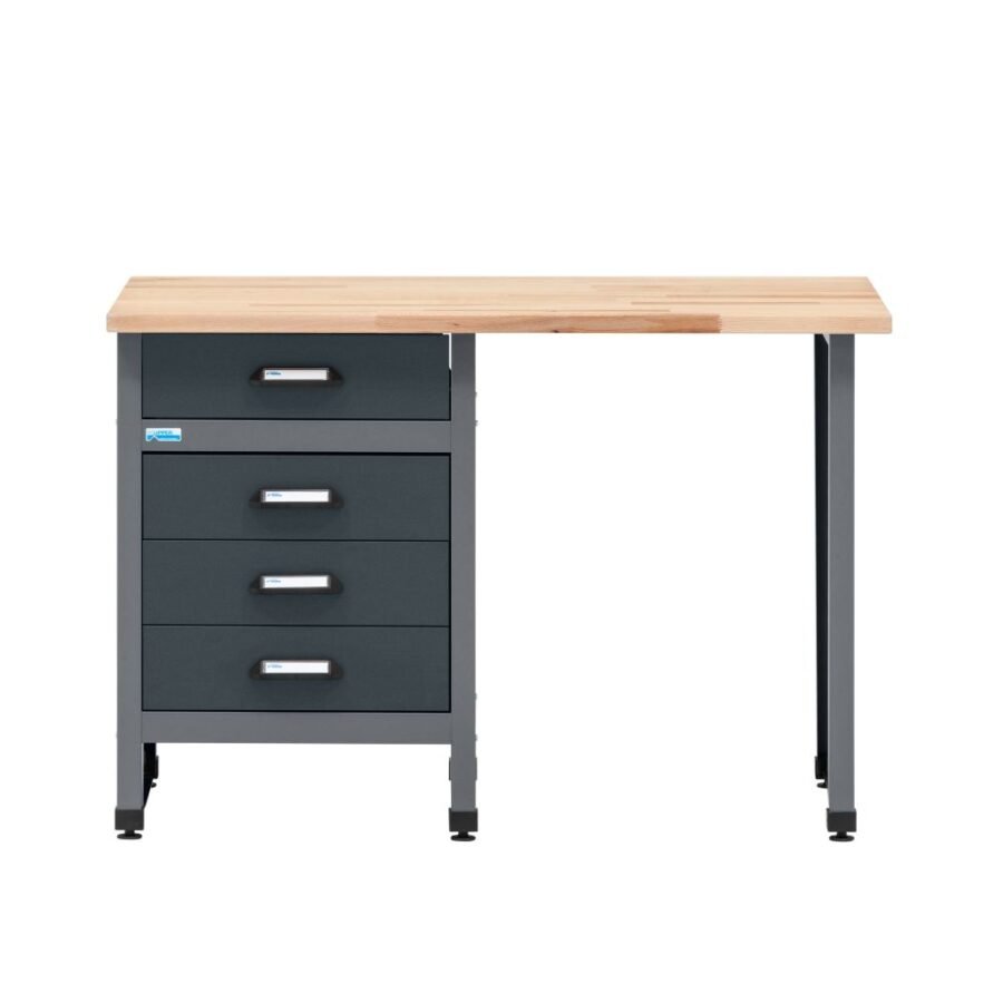 Darbastalis 120 cm, 4 stalčiai + sėdėjimo vieta